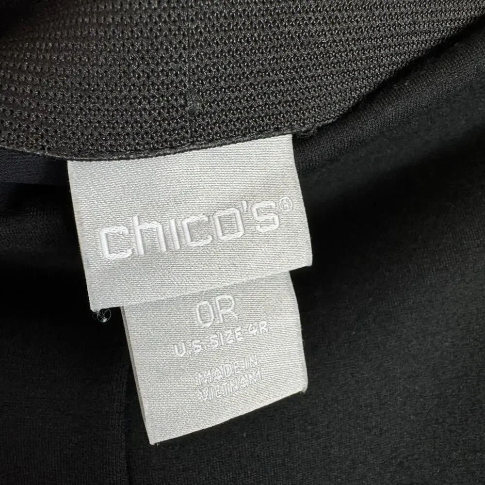 Chico's Black Mid Rise Skinny‎ Dressy Pull On Leggings Chic Office Wear Size S 4